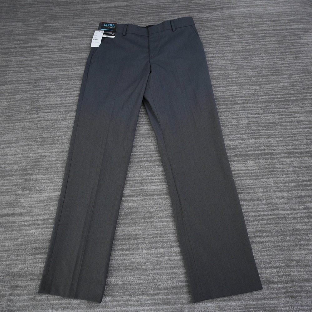 JF J.Ferrar Dress Pants Men Ultra Comfort Slim Fit Gray 30x30 (Fit 31x29.5) New